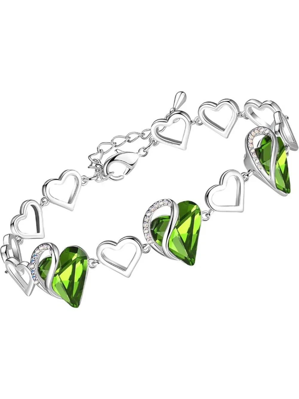 Infinity Love Heart Bracelet for Women | Birthstone & Healing Stone Jewelry, 7in